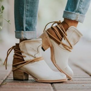 Freebird by Steven Casey beige booties